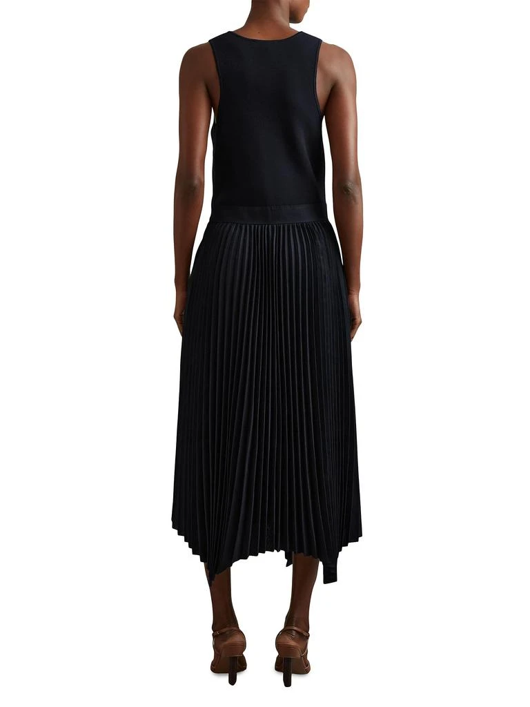 REISS Marnie Drop Waist Pleated Midi-Dress 3