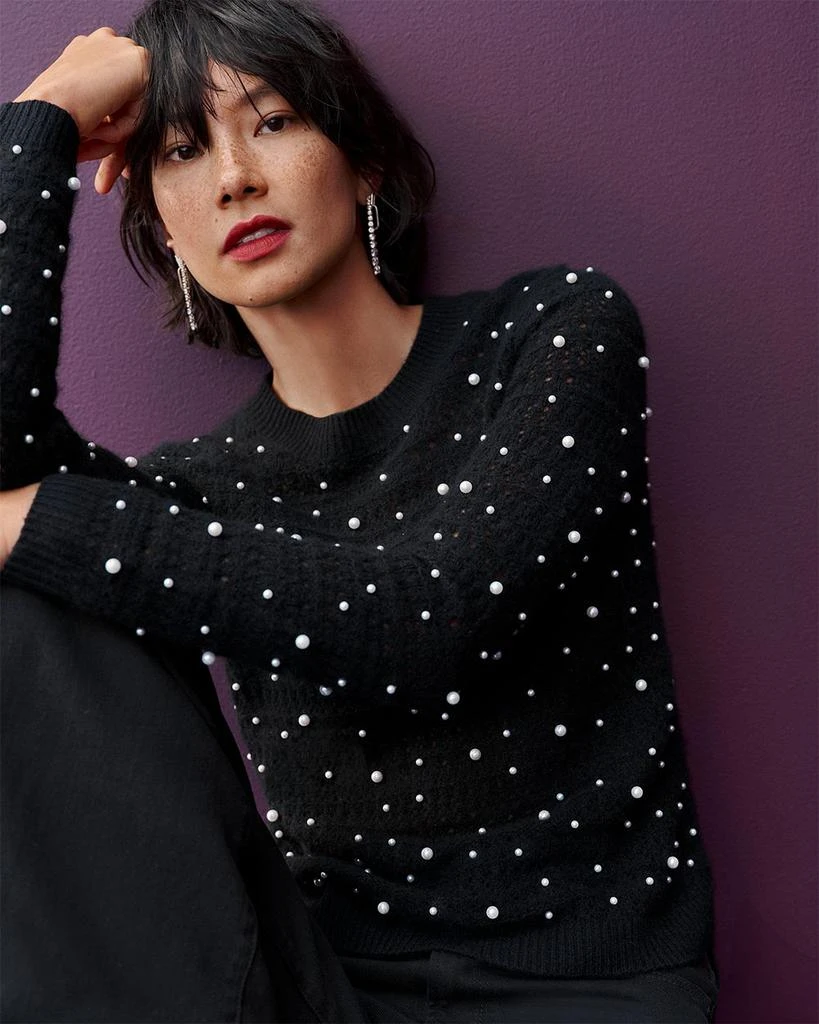 AQUA Embellished Crewneck Sweater - Exclusive 7