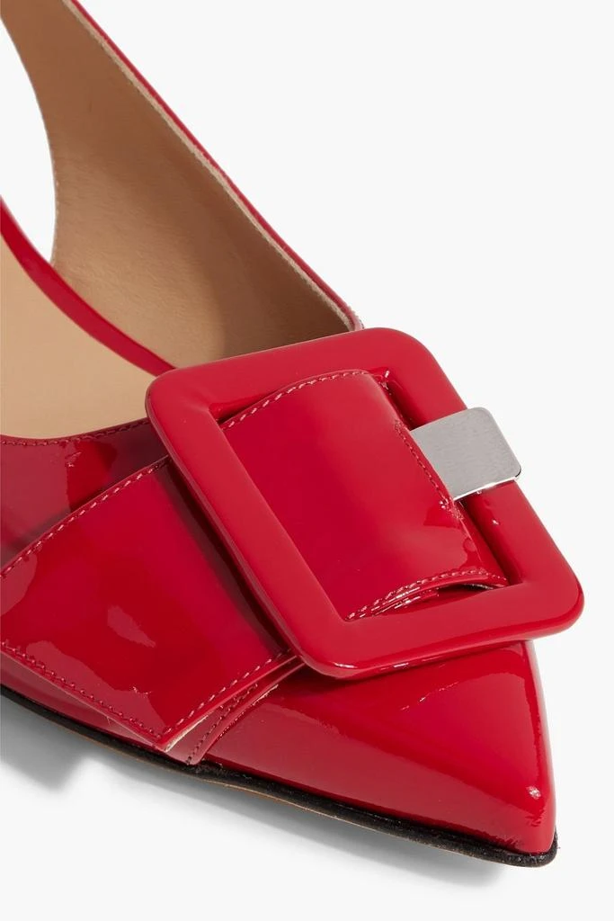 SERGIO ROSSI Milano Mia 010 patent-leather slingback point-toe flats 4