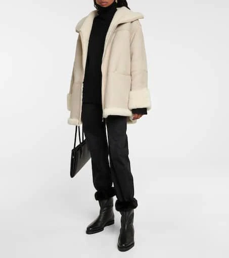 Totême Faux fur-lined leather ankle boots 2