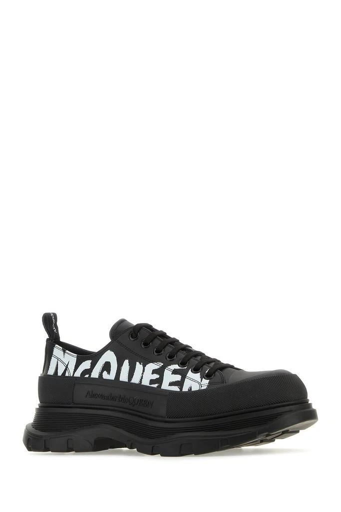 Alexander McQueen Black leather Tread Slick sneakers 1