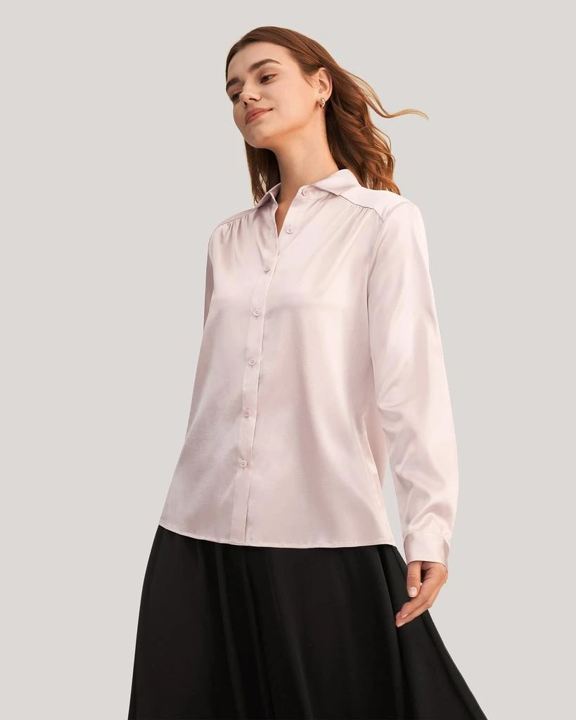 LILYSILK Long Sleeves Collared  Silk Blouse 3