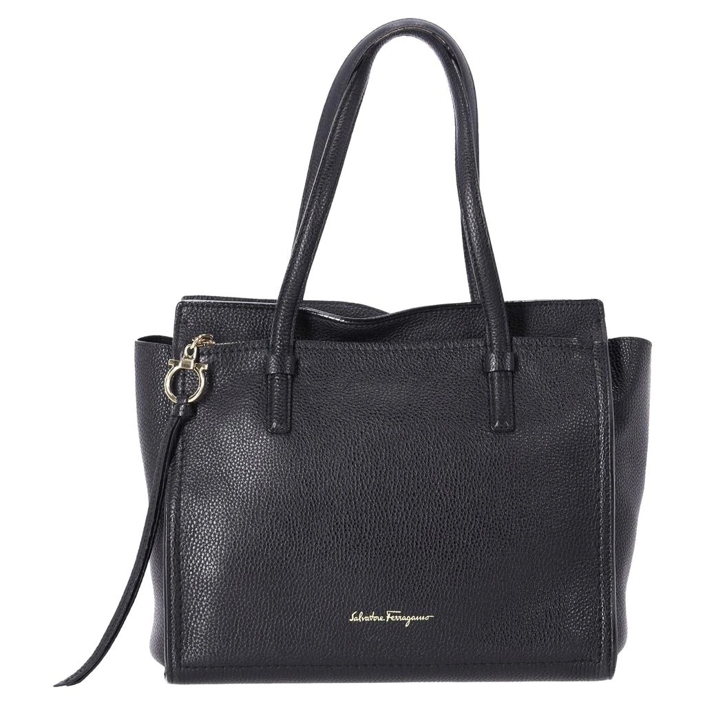 Salvatore Ferragamo Ferragamo Pebbled Medium Amy Tote in Black Leather 1