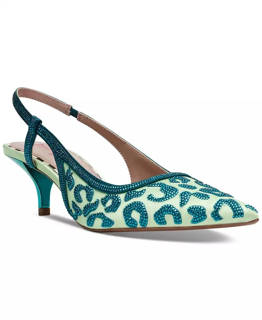 Betsey Johnson Women's Nahla Pointed-Toe Slingback Kitten-Heel Pumps 1