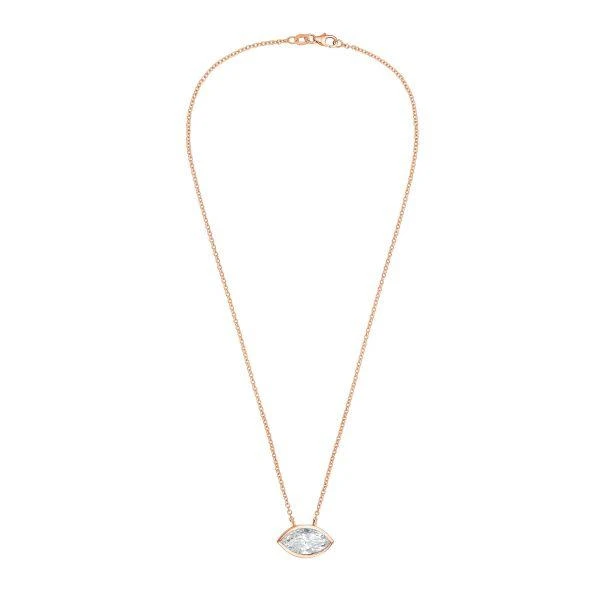 Diana M Jewels 14kt rose gold lab grown east west marquise bezel pendant weighing 4.00 ct 2