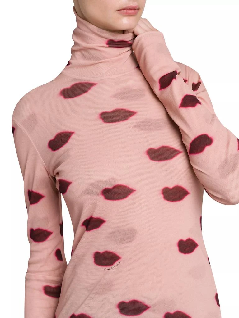 Stella McCartney Lips Mesh Turtleneck Top 6