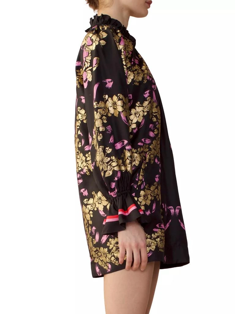 Cynthia Rowley Floral Silk Long-Sleeve Minidress 2