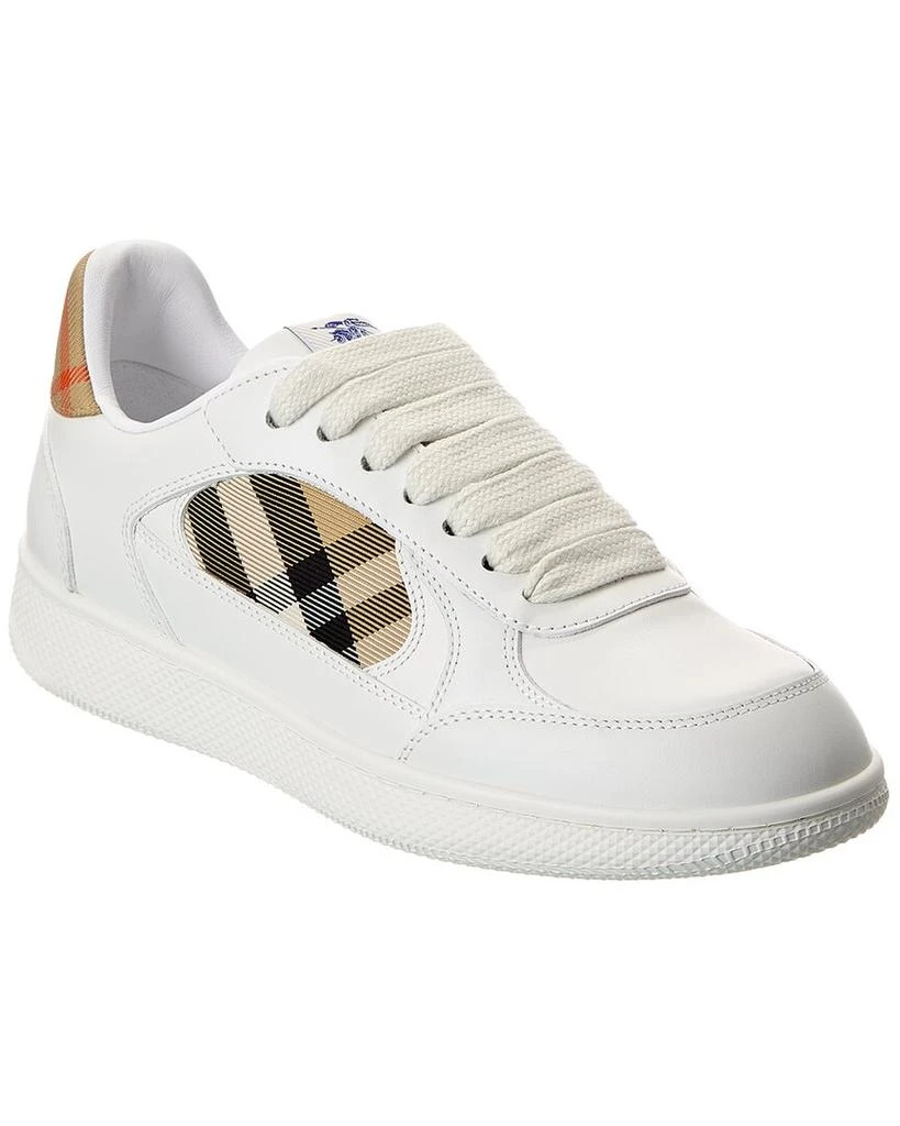 Burberry Terrace Check Canvas 
Leather Sneaker 1