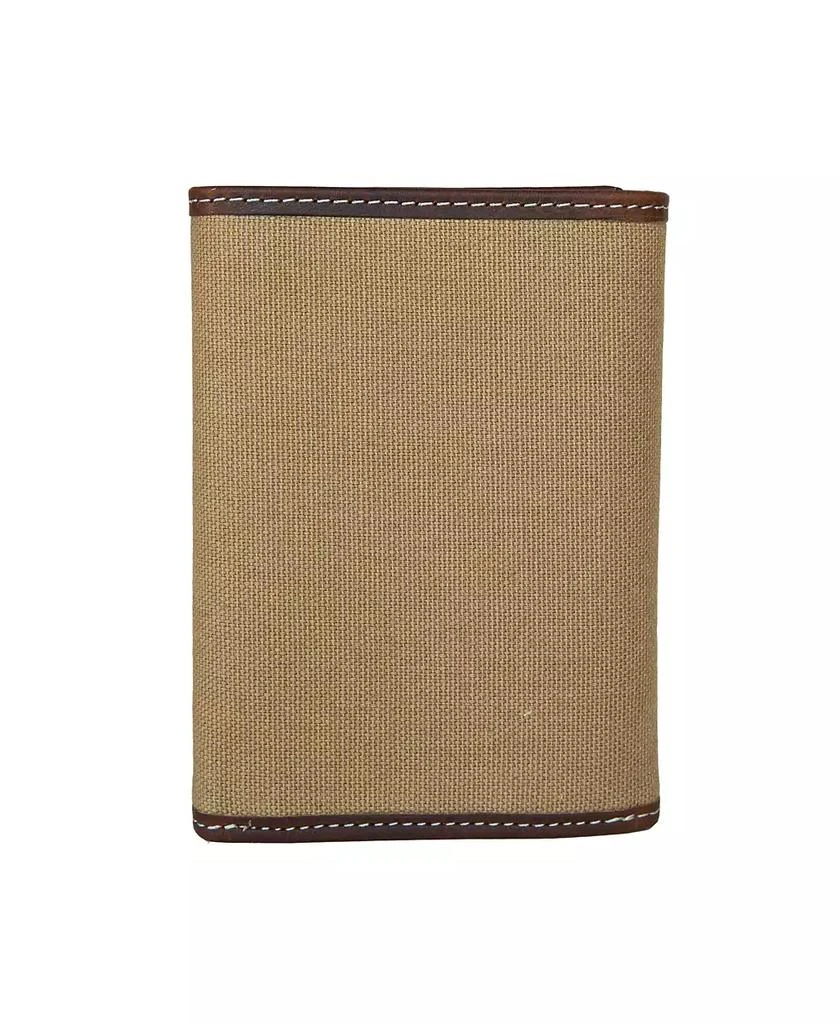 Lucky Brand Men's Canvas with Leather Trim Trifold Wallet 3