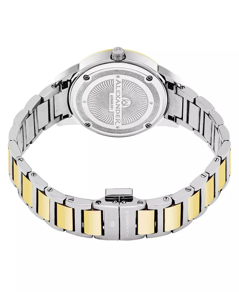 Stuhrling Alexander Watch AD204B-04, Ladies Quartz Moonphase Date Watch with Yellow Gold Tone Stainless Steel Case on Yellow Gold Tone Stainless Steel Bracelet 3