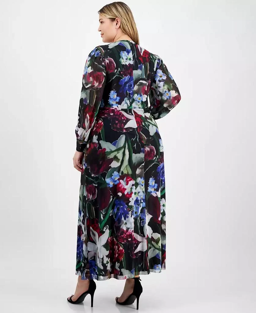Anne Klein Plus Size Printed Twist-Front Maxi Dress 5