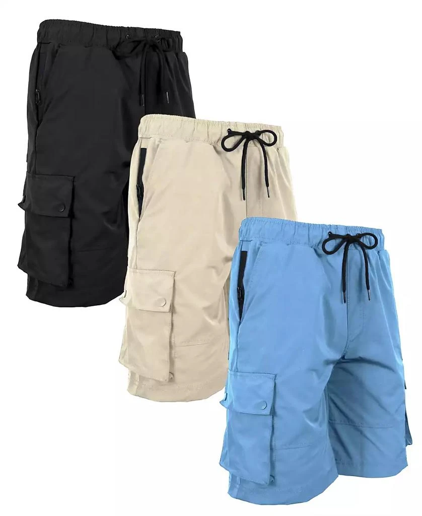 Galaxy By Harvic Men's Moisture Wicking Performance Quick Dry Cargo Shorts-3 Pack 1