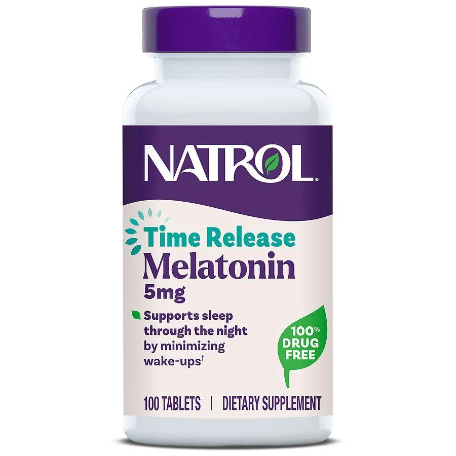 Natrol Melatonin 5 mg Time Release Nighttime Sleep Aid Tablets Unflavored 1