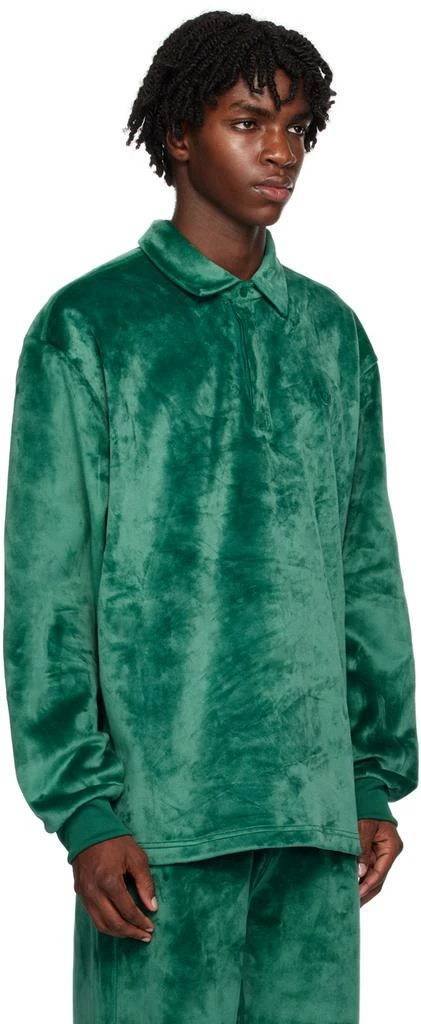 Adidas Green Placket Long Sleeve Polo 2