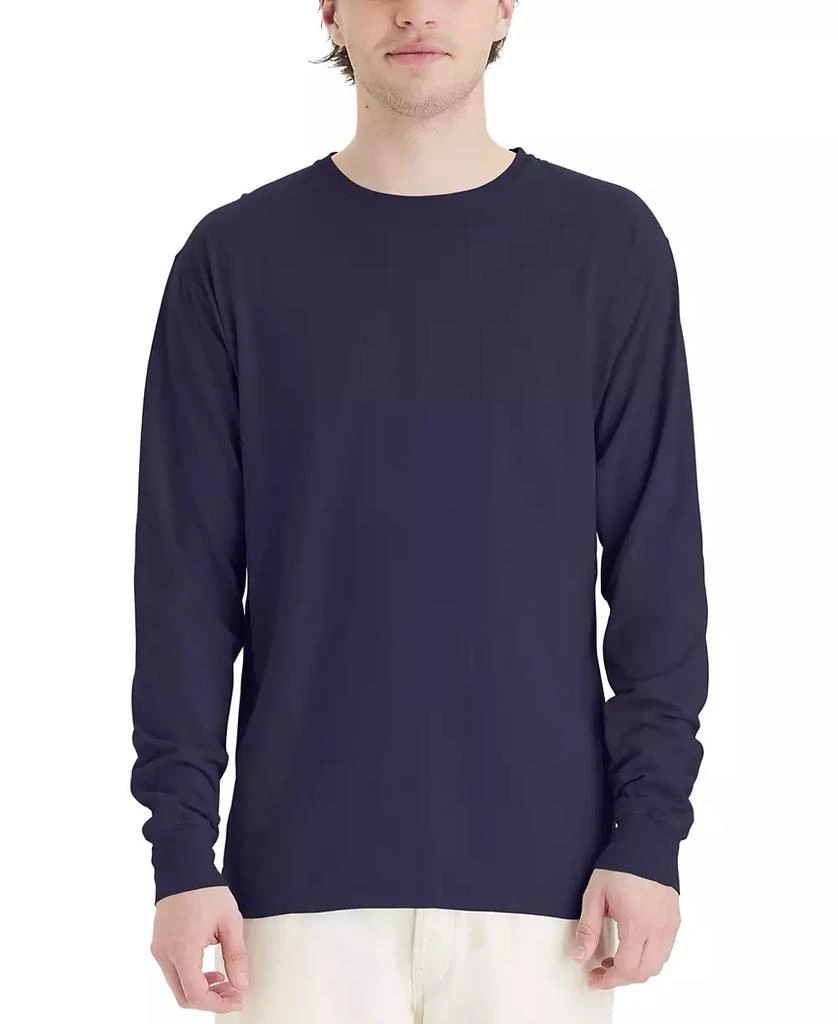 Hanes Unisex Garment Dyed Long Sleeve Cotton T-Shirt 7