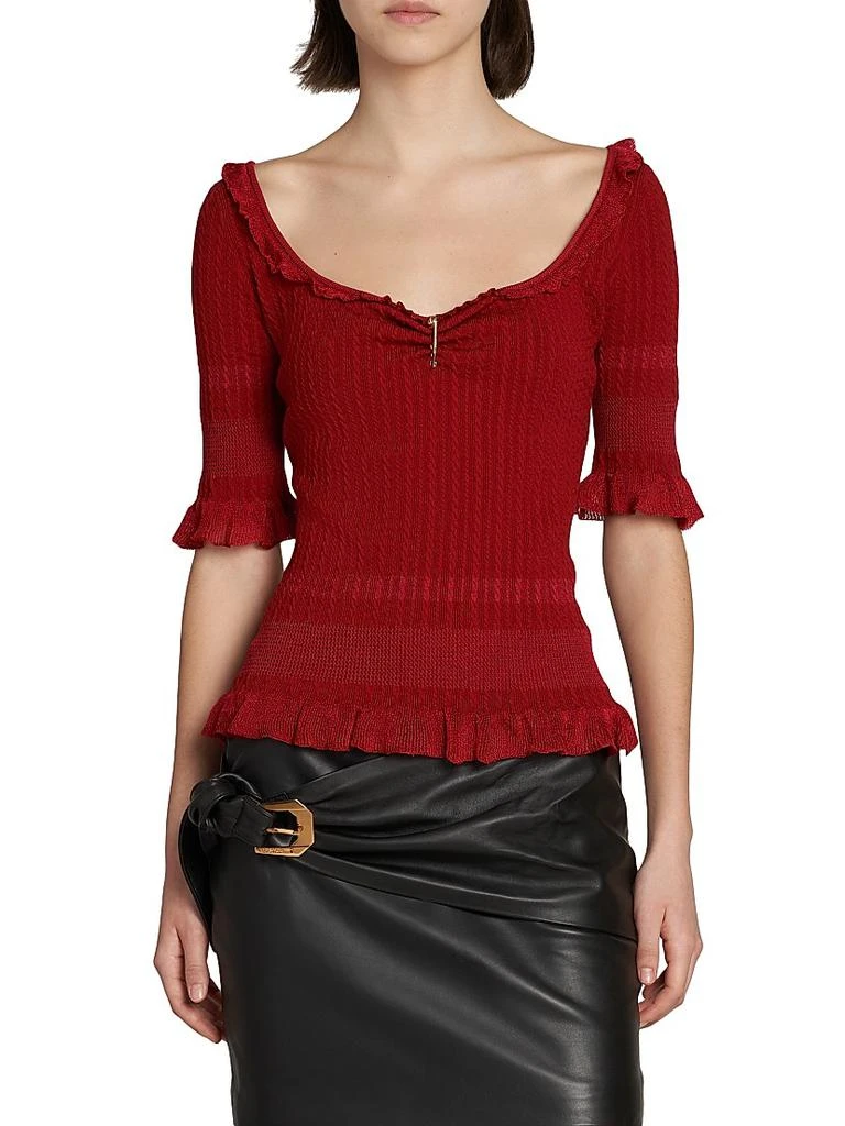 Versace Micro Cable-Knit Wool-Blend Sweater 3