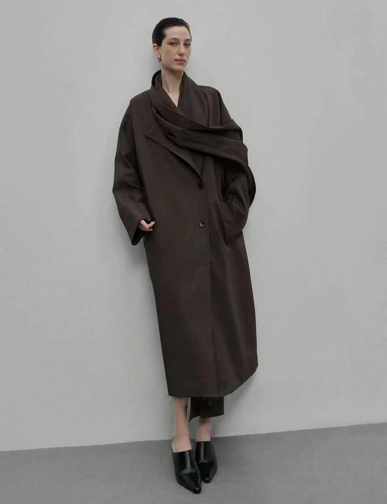 Pixie Market Brown Scarf Coat 2