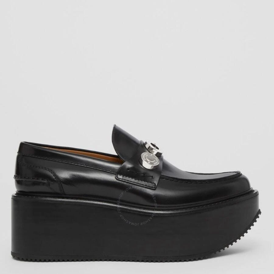 Burberry Ladies Logo Detail Leather Platform Loafers 1