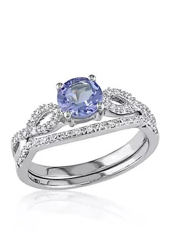 Belk 
Co. 1/6 ct. t.w. Diamond and 1.0 ct. t.w. Tanzanite Bridal Set in 10k White Gold