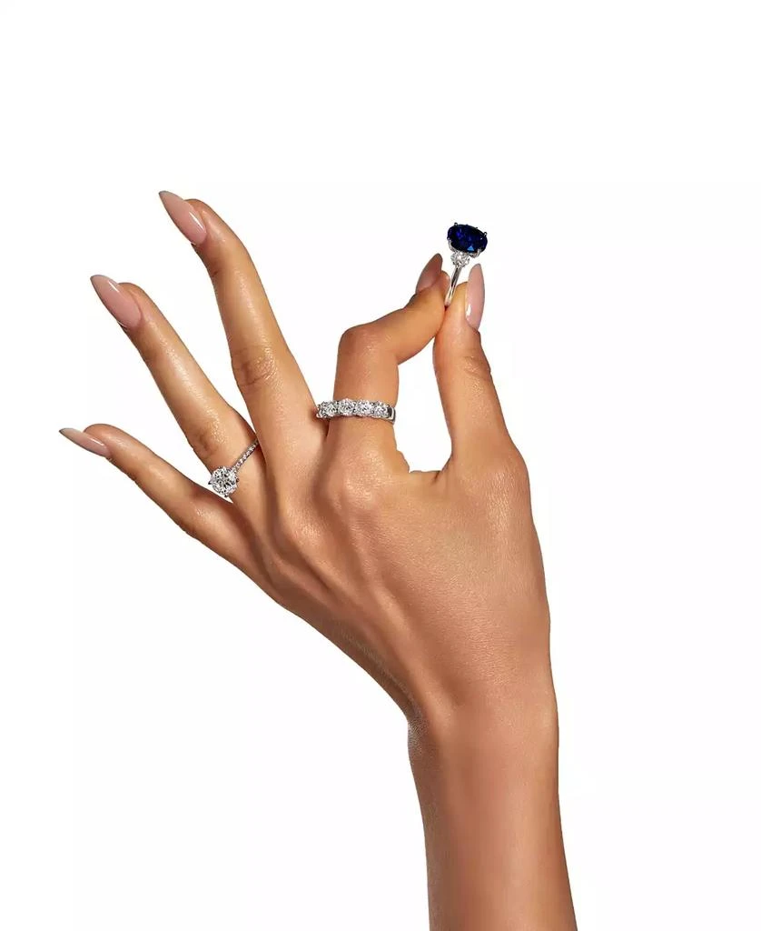 Grown With Love Lab Grown Sapphire (5-5/8 ct. t.w.) & Lab Grown Diamond (3/8 ct. t.w.) Ring in 14k White Gold (Also available in Emerald & Ruby) 5