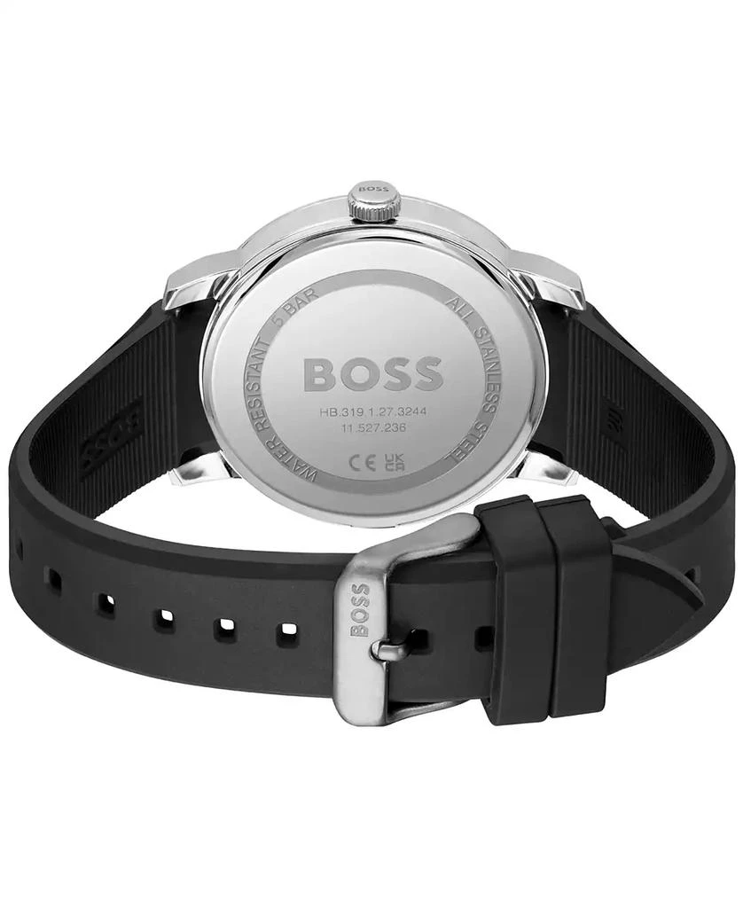 Hugo Boss Men's Dean Quartz Basic Calendar Black Silicone Watch 41mm 3