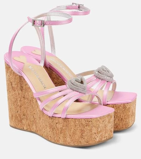 Mach & Mach Double Heart satin sandals 1