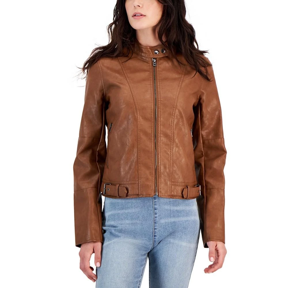 Maralyn & Me Juniors' Faux-Leather Long-Sleeve Moto Jacket 4