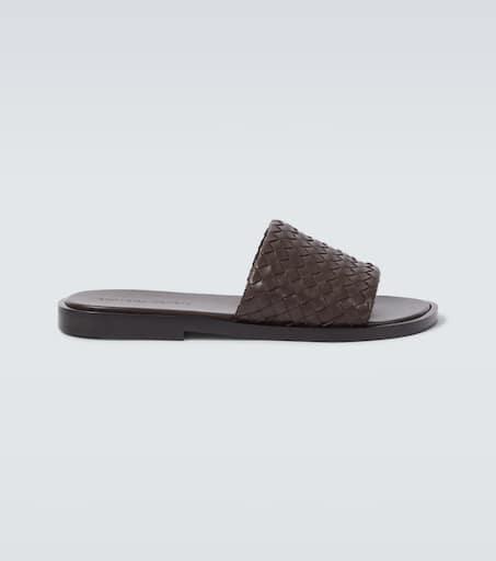 サンダル Bottega Veneta Chocolate Nappa Leather Slippers Bottega Veneta Chocolate Nappa Leather Slippers - Sandals