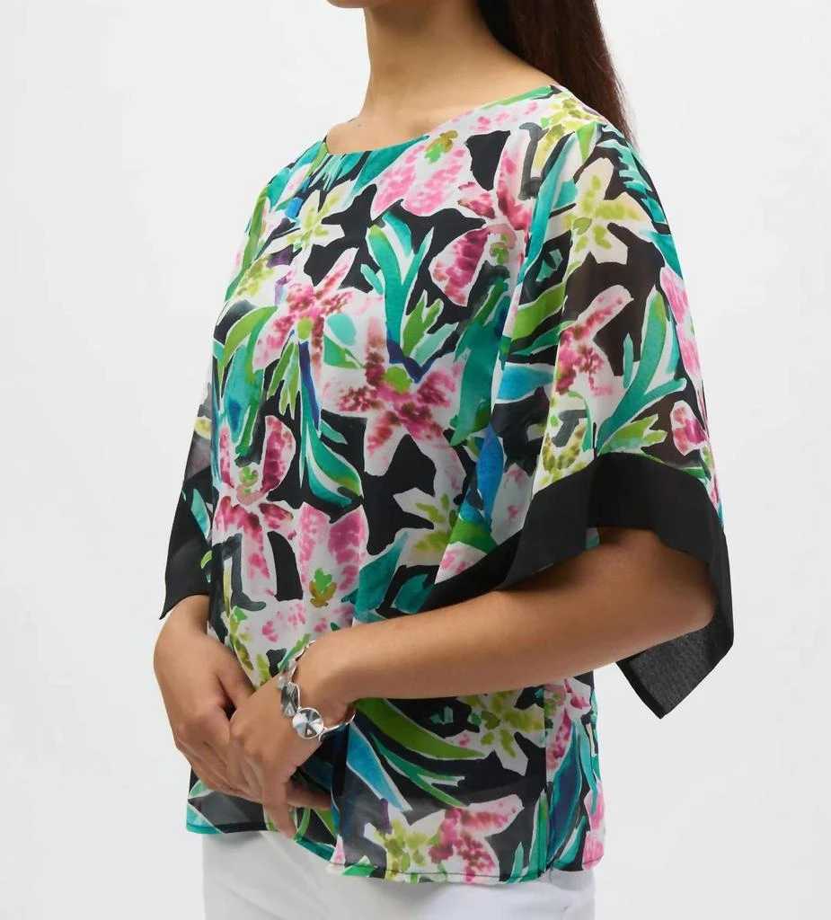 JOSEPH RIBKOFF Joseph Ribkoff - Tropical Print Chiffon Top 2