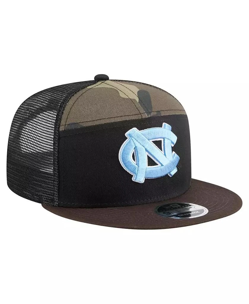 New Era Men's Black/Camo North Carolina Tar Heels Outdoor Wide Panel 9FIFTY Snapback Trucker Hat 4