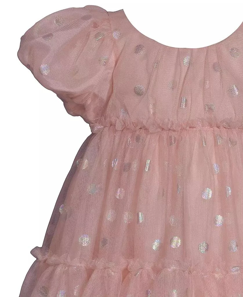 Bonnie Baby Baby Girls Puff Sleeved Foiled Dot Mesh Party Dress 3