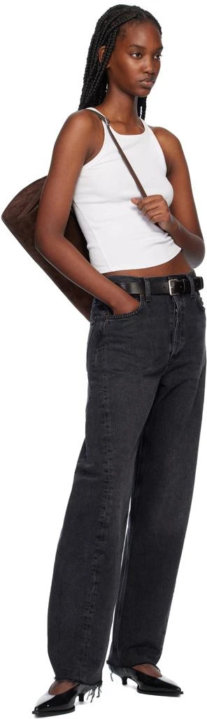 AGOLDE Black Luna High Rise Pieced Taper Jeans 4