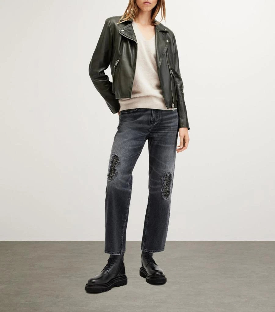 ALL SAINTS Leather Dalby Biker Jacket 6
