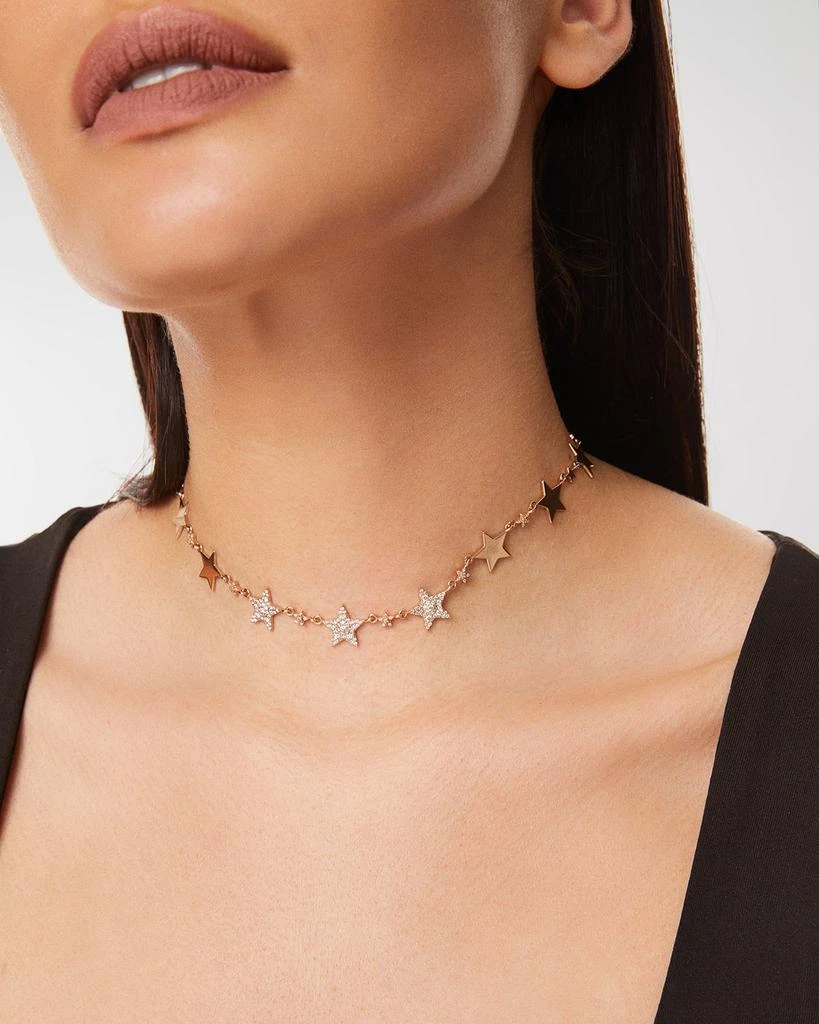 Bee Goddess Sirius Star 14k Diamond Choker Necklace 2