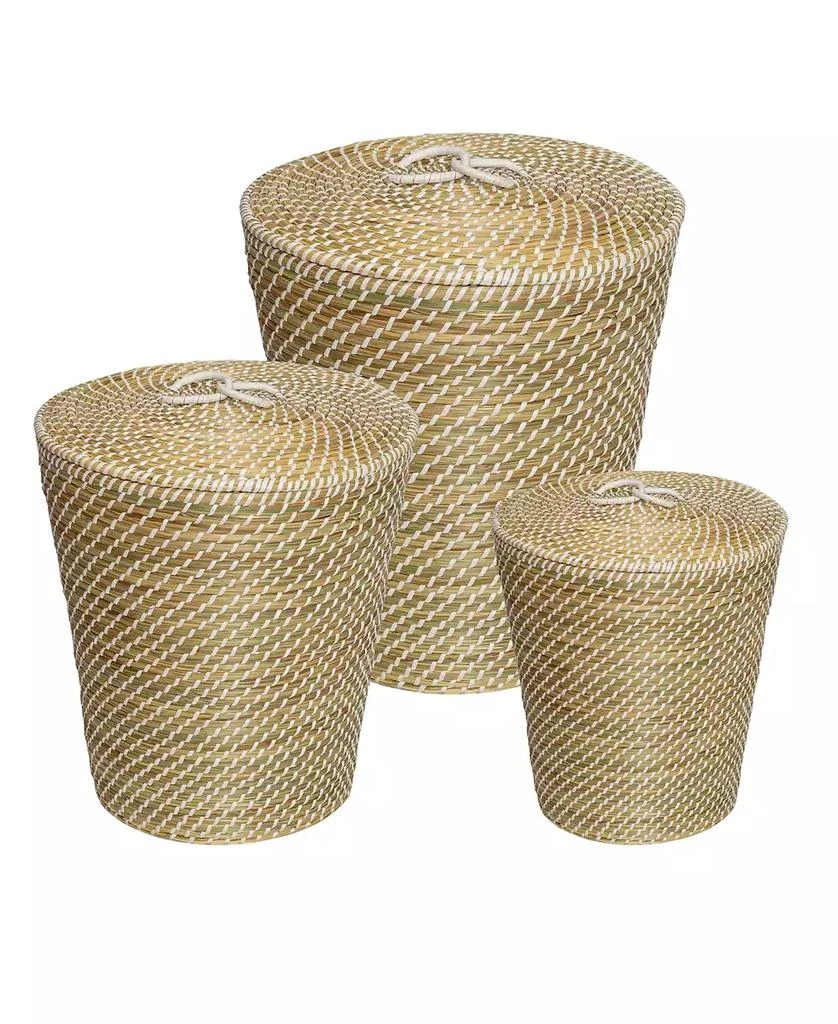 Honey Can Do Set of 3 Nesting Seagrass Snake Charmer's Baskets 2