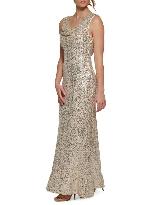Vince Camuto Sequin Cowlneck Gown 3