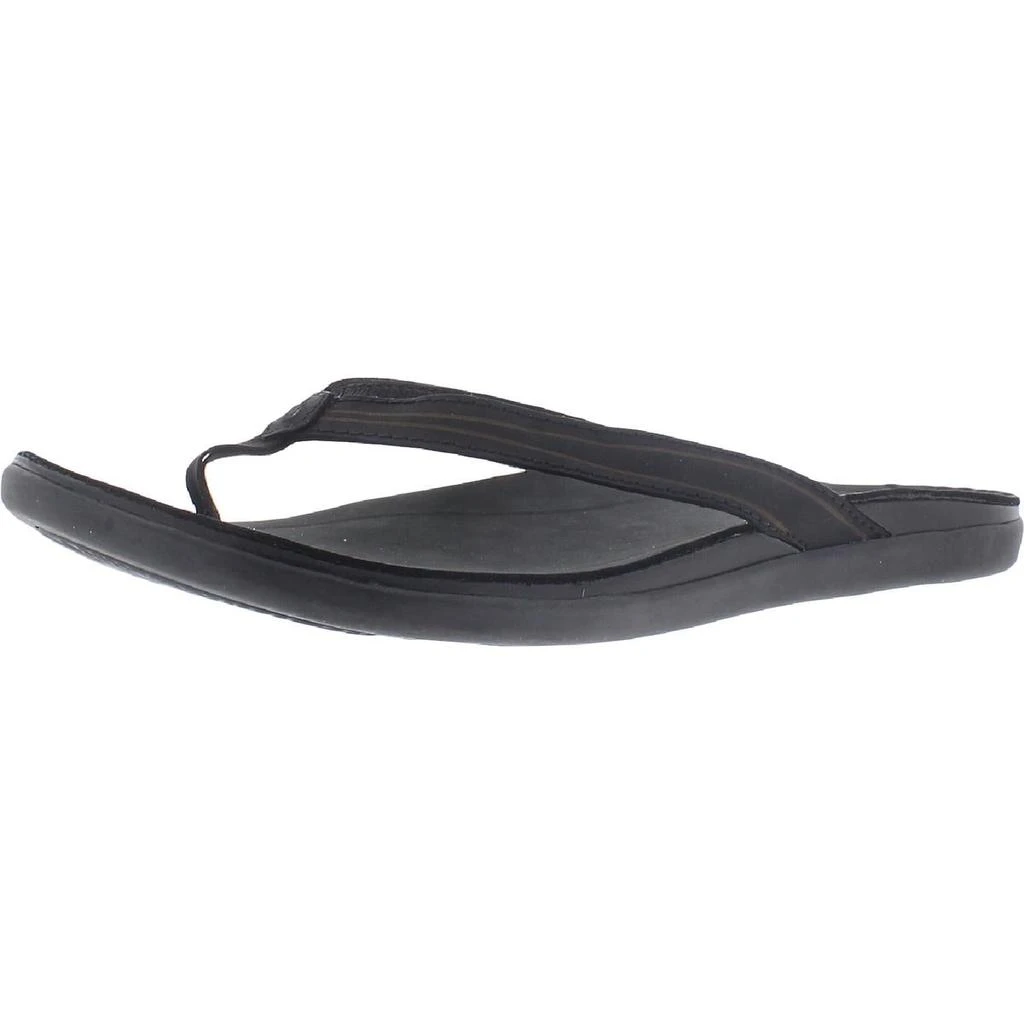 OluKai Aukai Womens Leather Slip On Thong Sandals 1