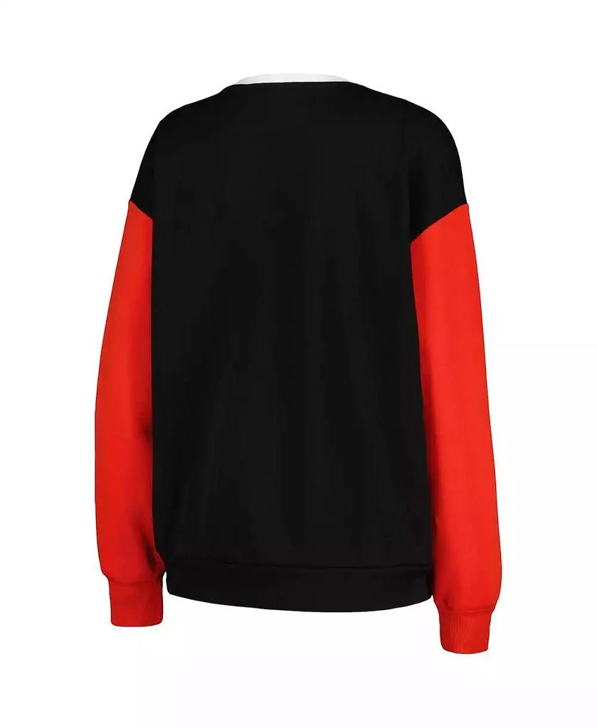 Gameday Couture Women's White, Black Ohio State Buckeyes Vertical Color-Block Pullover Sweatshirt 2