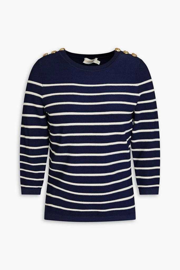 ZIMMERMANN Button-embellished striped knitted sweater 1