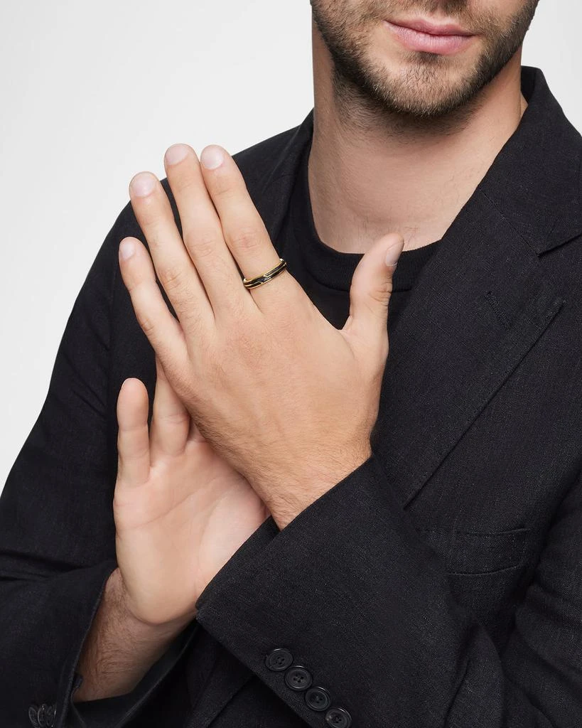 David Yurman Men
s Forged Carbon Band Ring in 18K Gold, 4mm 2