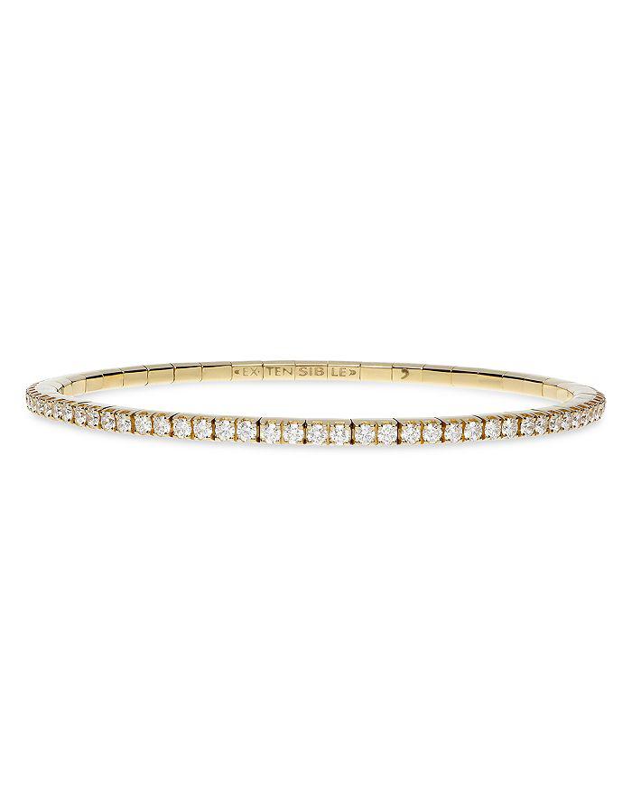 EXTENSIBLE 18K Gold Diamond Stretch Tennis Bracelet