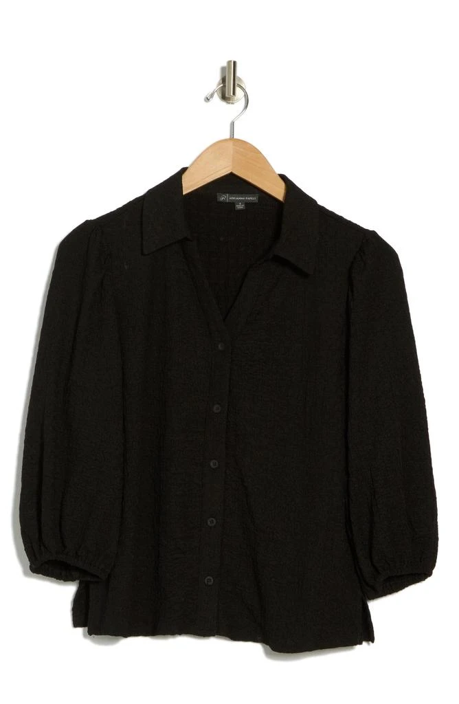 Adrianna Papell Textured Knit Button-Up Shirt 3