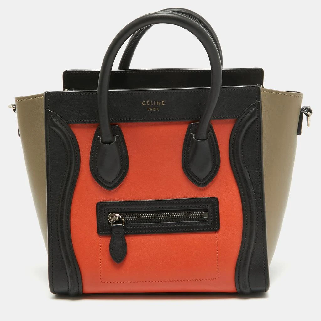 Celine Tri Color Leather Nano Luggage Tote 1