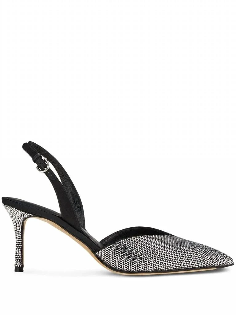 Salvatore Ferragamo Women
s Crystal Embellished Slingback Pumps In Black 1
