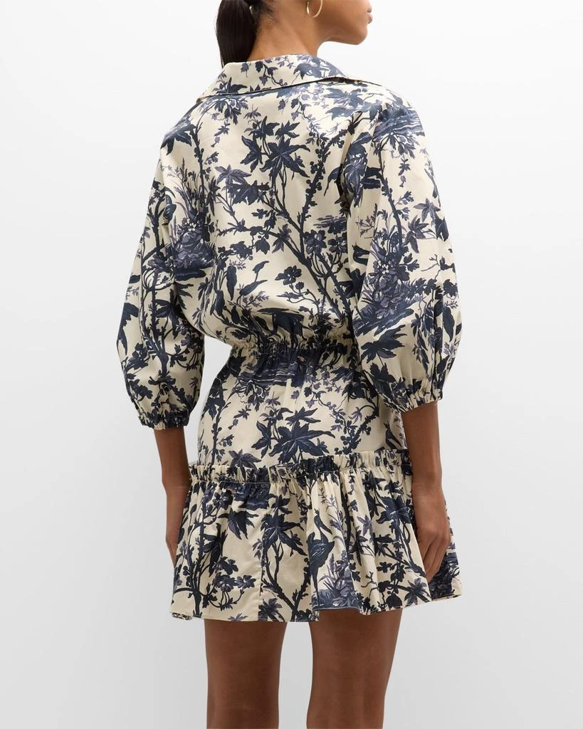 Cara Cara Robin Puff-Sleeve Floral Poplin Mini Dress 6