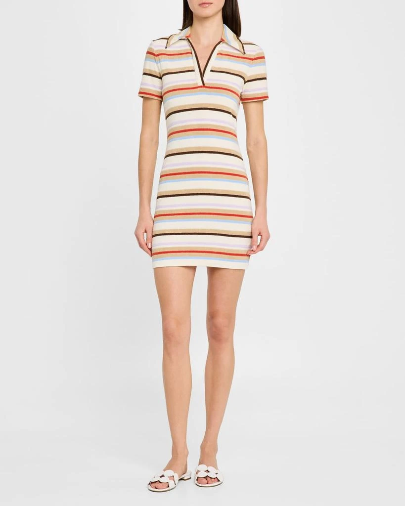 VERONICA BEARD Bailey Stripe Short-Sleeve Polo Dress 2