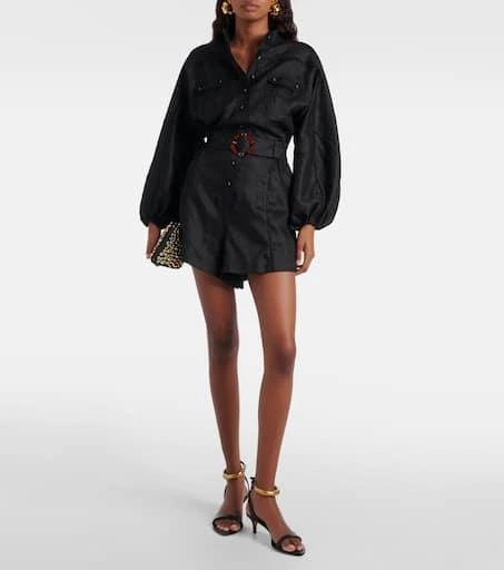 Zimmermann Belted linen playsuit 2