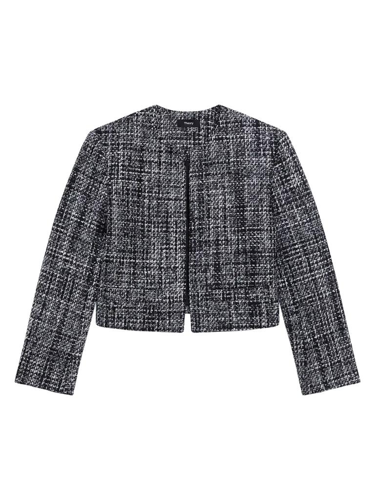 Theory Wool-Blend Tweed Crop Jacket