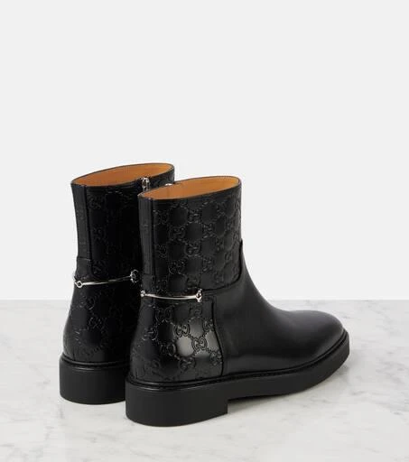 Gucci Horsebit GG leather ankle boots 2