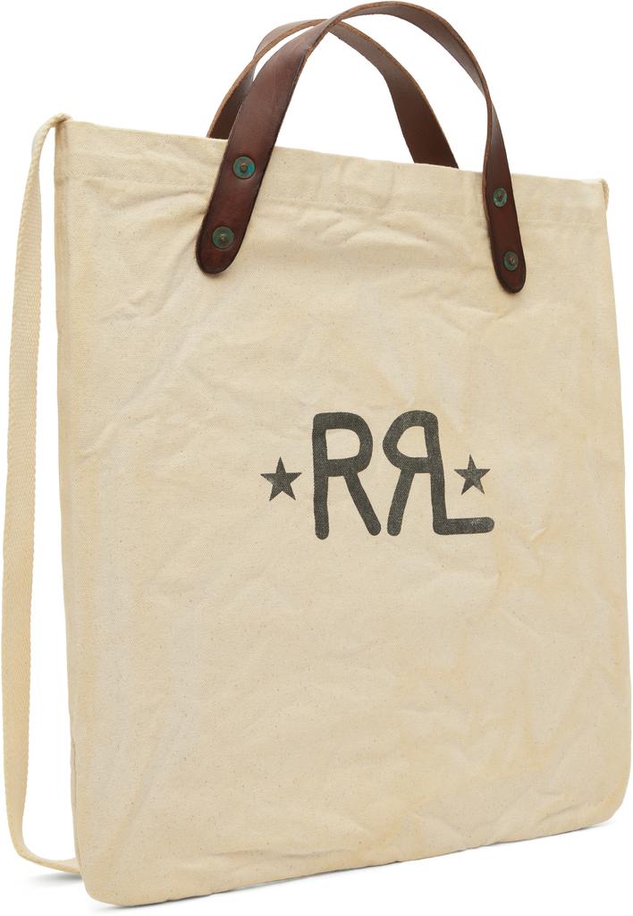 RRL Beige Double RL Ranch Logo Market Tote